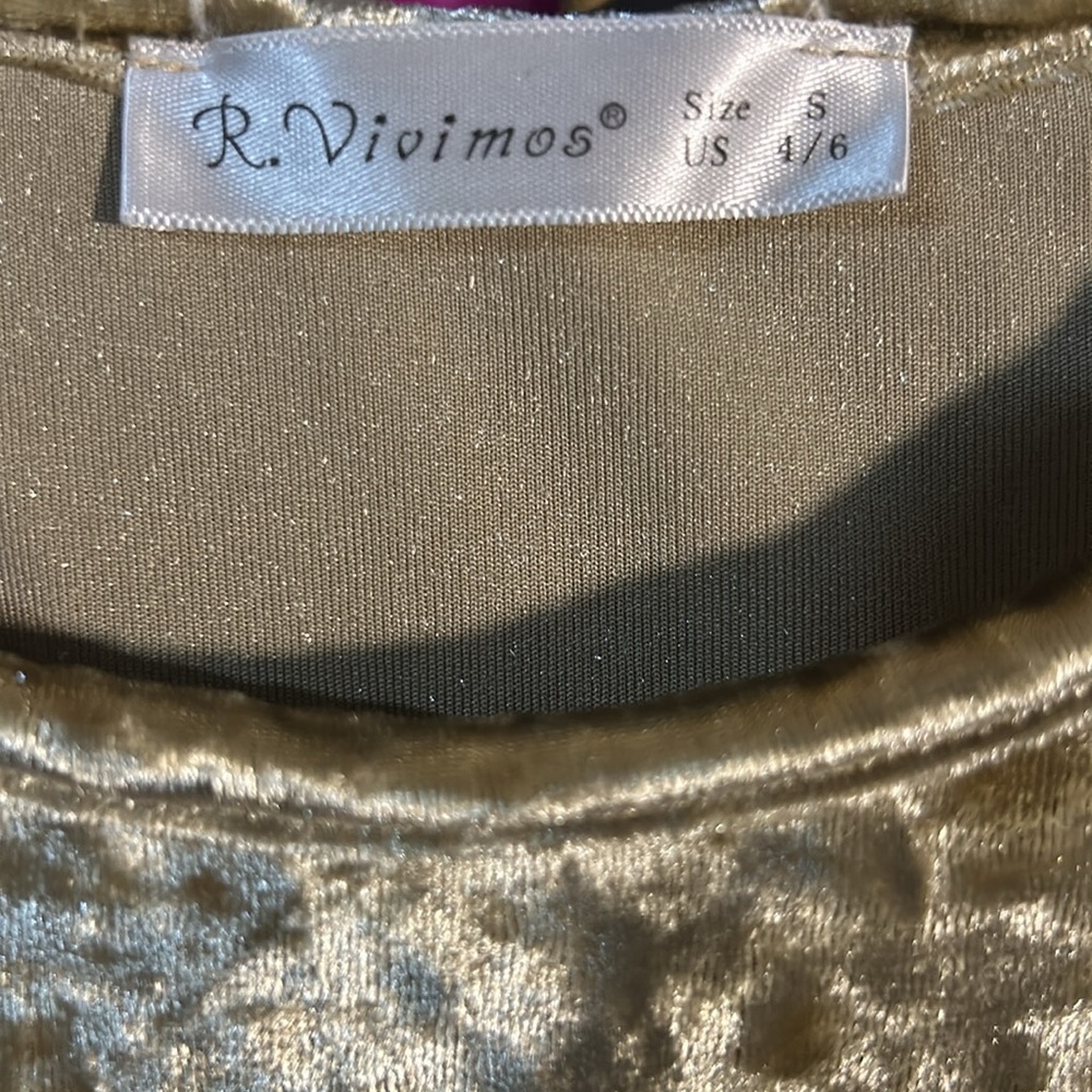 R.Vivimos Crushed Velvet Mini Short Dress - Picture 2 of 4